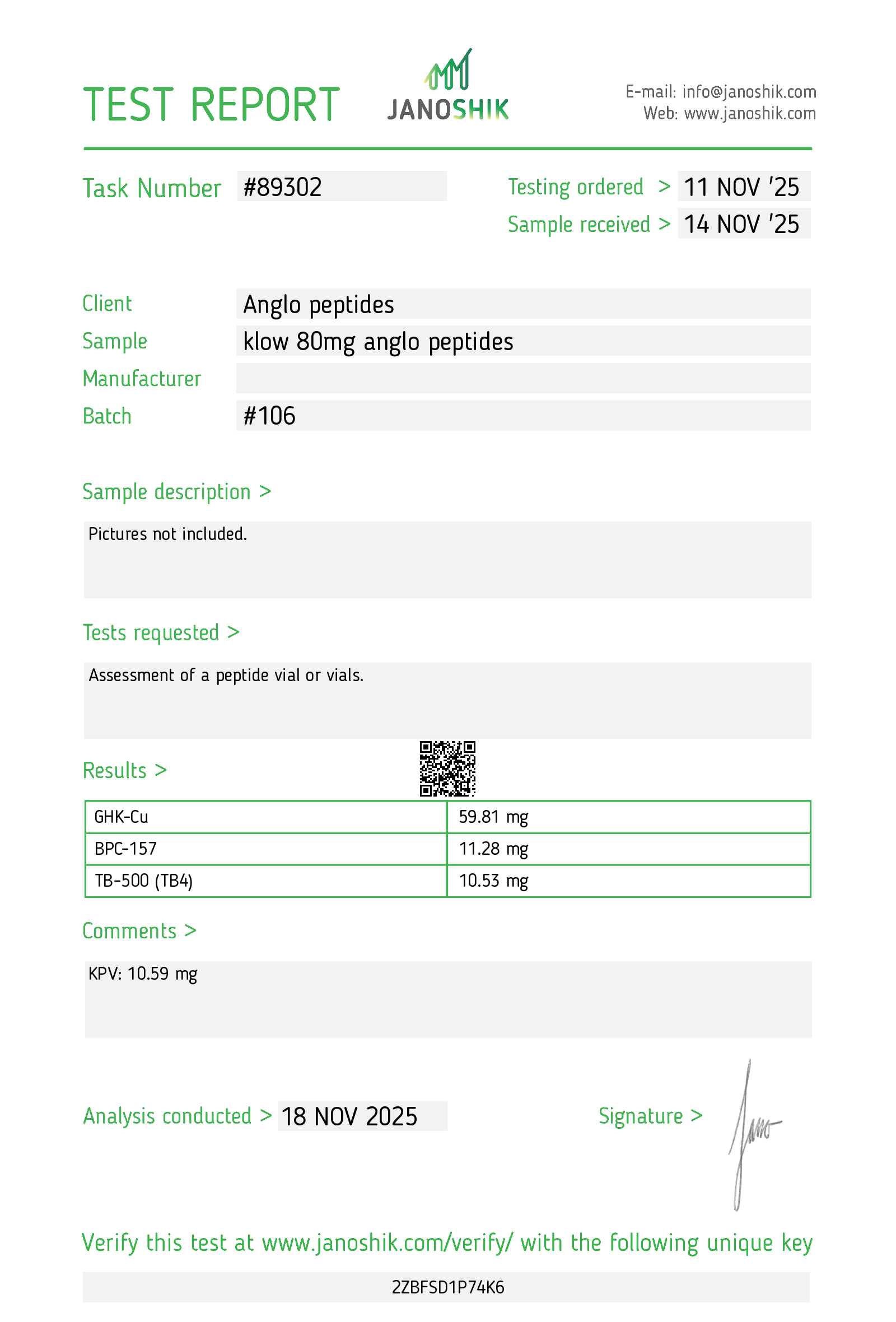klow Blend 80mg Vial. (NEW BATCH 106) Research Peptide