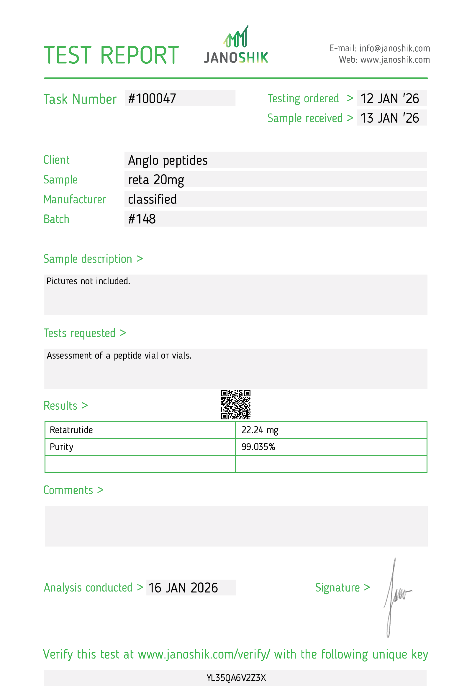Retatrutide – 20mg BATCH #148 Research Peptide uk