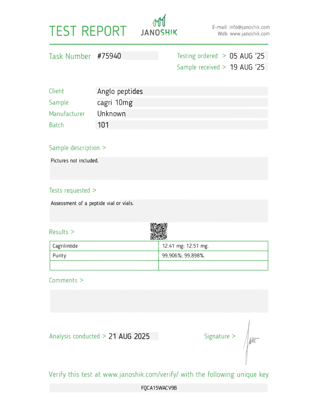 Anglo Peptides Cagrilintide peptide 5mg vial research use